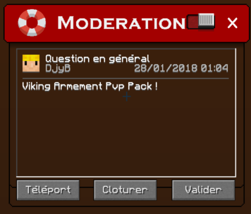 Onglet réponse modération